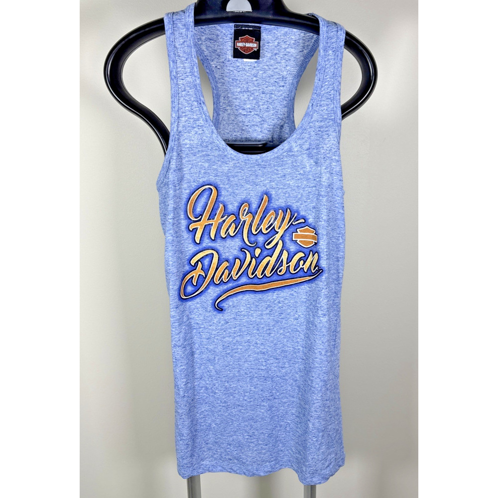 Harley-Davidson Nassau Bahamas Heather Blue Racerback Graphic Tank Top Womens XL